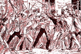 Srážka s četníky, obvyklý průběh demonstrací v Praze.