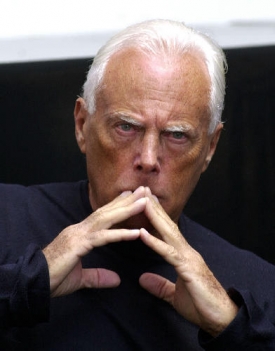 Italský návrhář Giorgio Armani.