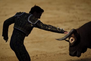 Matador El Fandi, bývalý lyžařský reprezentant, s Capuchinem v aréně.