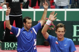 Dvojice Štěpánek a Berdych se loučí s ostravským publikem. Dvojice Štěpánek a Berdych se loučí s ostravským publikem.