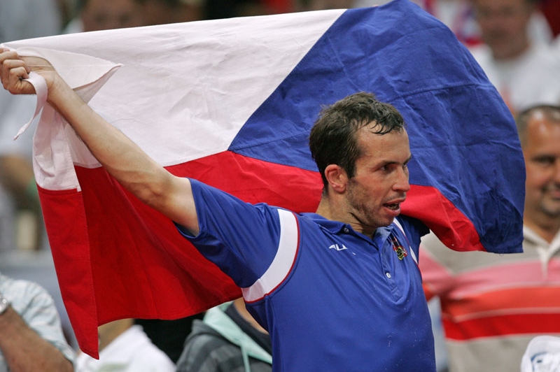 Radek Štěpánek a jeho radost. 