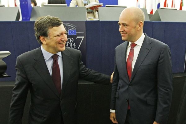Švédský premiér Reinfeldt (vpravo) jednal s předsedou EK Barrosem.