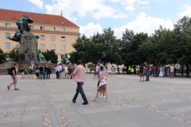Palackého náměstí krátce před zahájením protestní akce.