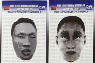Policejní rekonstrukce tváří dvou atentátníků.