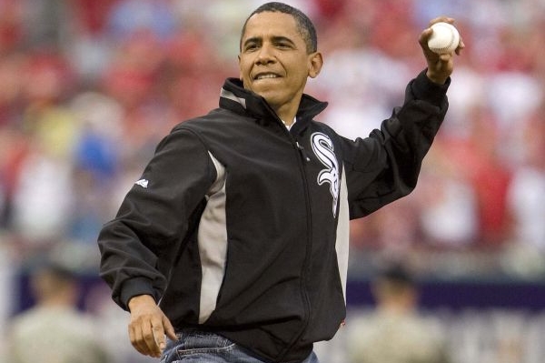 Barack Obama na zápasu ligy All Star Game. 