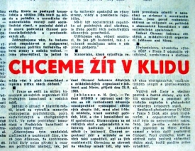 Lidé odsuzují demonstrace z 21. srpna 1969.