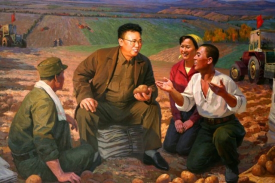 Nemáte chleba? Jezte hamburgery. Kim Čing-il mezi rolníky. Nemáte chleba? Jezte hamburgery. Kim Čing-il mezi rolníky.