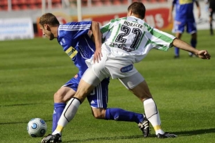 Momentka z utkání Bohemians - Olomouc 0:2.