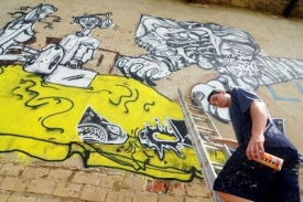 Streetartov&yacute; umělec Jakub Matu&scaron;ka.