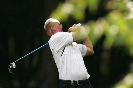 Alex Čejka na golfovém hřišti v Čeladné.