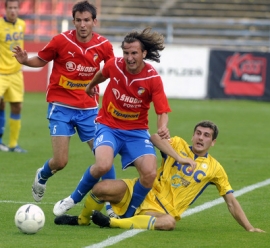 Momentka z utkání Plzeň - Teplice.