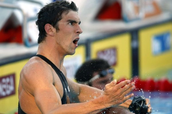 Americký plavec Michael Phelps. Americký plavec Michael Phelps.
