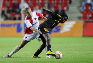 Jaroslav Černý v zápase se Šeriffem Tiraspol.