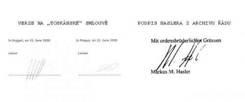 Porovnejte, zda podpis Haslera na smlouvě je pravý, či nikoliv. Porovnejte, zda podpis Haslera na smlouvě je pravý, či nikoliv.