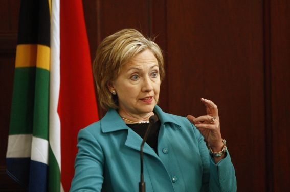 Hillary Clintonová v jihoafrické Pretorii. Hillary Clintonová v jihoafrické Pretorii.