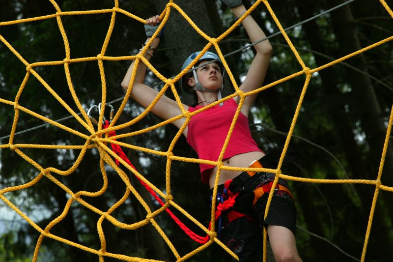 Lanové centrum Monkey park ve Špindlerově Mlýně. 