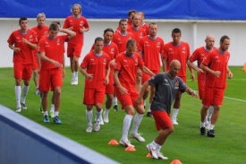 Fotbalová reprezentace trénuje před duelem s Belgií.