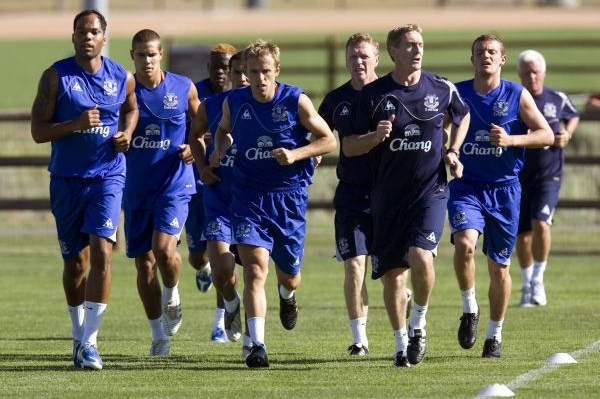 Fotbalisté Evertonu během letního tréninkového kempu v USA. Fotbalisté Evertonu během letního tréninkového kempu v USA.