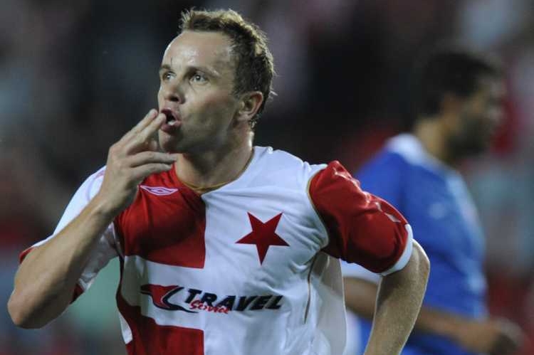 Zdeněk Šenkeřík, autor dvou gólů Slavie.