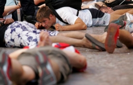 Policie vs. fanoušci ze Srbska. Na Můstku vyhrála policie.