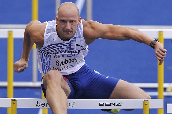 Petr Svoboda v rozběhu na šampionátu v Berlíně. Petr Svoboda v rozběhu na šampionátu v Berlíně.