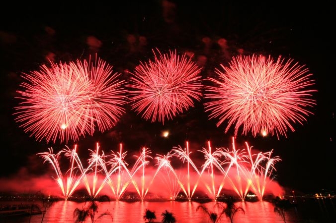 Festival Pyro Music Laser Fest v Praze.