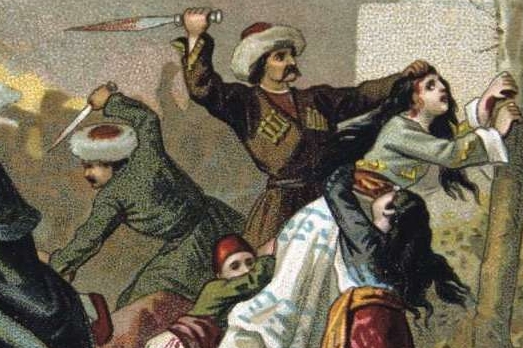 Vraždění Arménů v roce 1895 (neznámý malíř).
