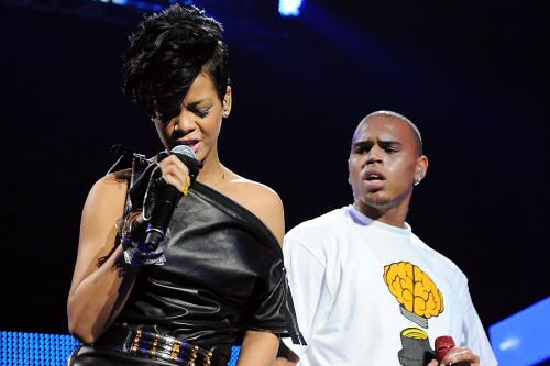 Zpěvačka Rihanna a její expřítel, zpěvák Chris Brown. 