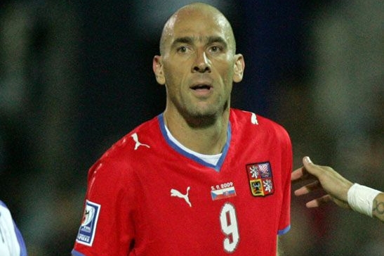 Jan Koller v posledním zápase za reprezentaci.