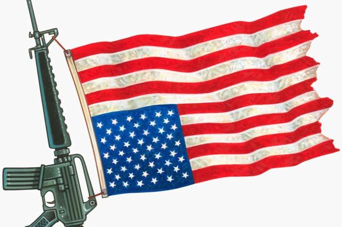 Nad světovýn trhem se zbraněmi se třepotá americká vlajka. Nad světovýn trhem se zbraněmi se třepotá americká vlajka.