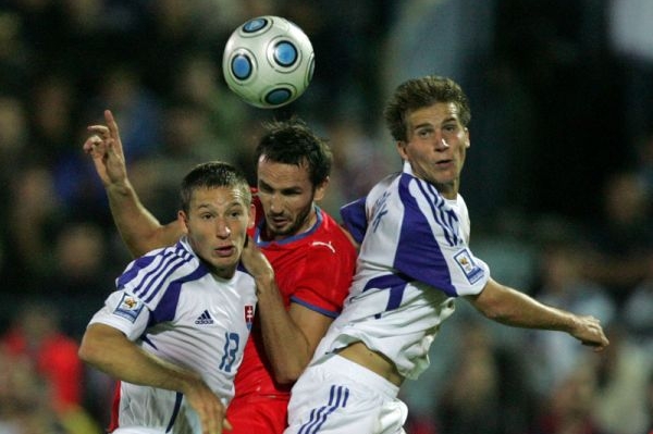 Momentka z utkání Slovensko - Česko 2:2.