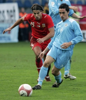 Momentka z utk&aacute;n&iacute; Česko - San Marino z roku 2006.