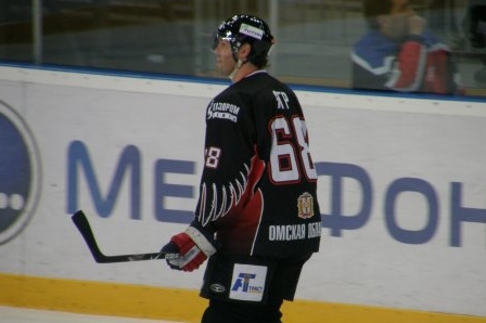 Jaromír Jágr v dresu Omsku. Jaromír Jágr v dresu Omsku.
