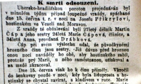 Trojn&aacute;sobn&yacute; trest smrti pro vrahy z Vesel&iacute;.