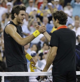 Finalisté Juan Martín del Potro a Roger Federer.