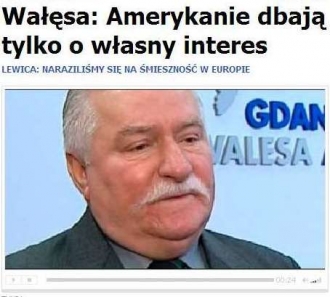 Američané myslí jen na vlastní zájmy..., říká Walesa pro TVN24.