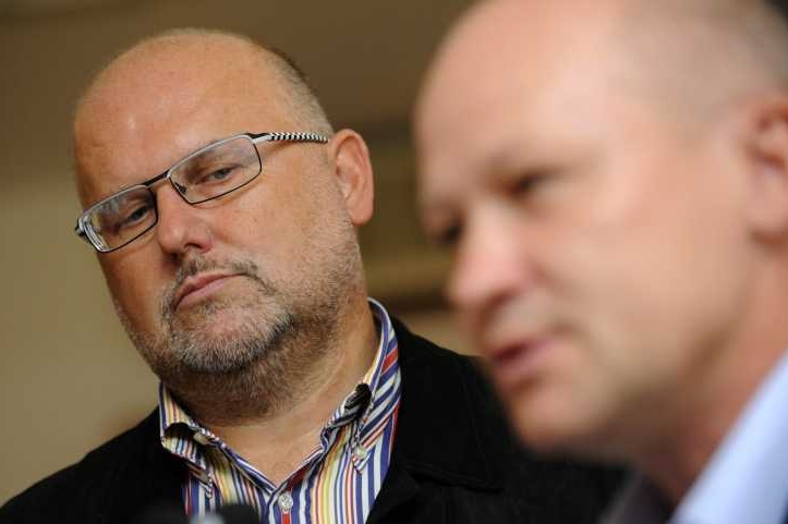 Místopředseda svazu Miroslav Kříž (vlevo) a jeho nadřízený Hašek.