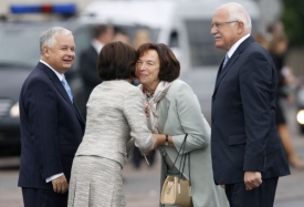 Prezidenti Klaus a Kaczynski na summitu Visegrádské čtyřky.