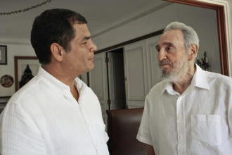 Levicov&aacute; fronta. Castro a ekvadosrk&yacute; prezident Correa (srpen 09).
