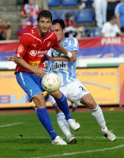 Momentka z utkání Plzeň - Ml. Boleslav.