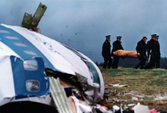 Trosky letadla společnosti PanAm u skotsk&eacute;ho Lockerbie.