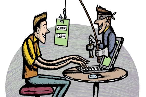 Zločinní 'rybáři' na webu (ilustrace). Zločinní 'rybáři' na webu (ilustrace).