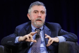 Paul Krugman hovoří na Světovém ekonomickém fóru v New Yorku.