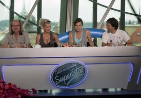 Porota SuperStar zleva: Hejma, Rolins, Jandová, Habera.