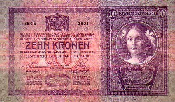 Rakouská desetikoruna. 