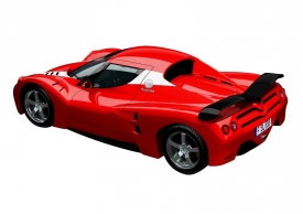 Karoserie Supasse V se evidentně shl&eacute;dla ve Ferrari Enzo.