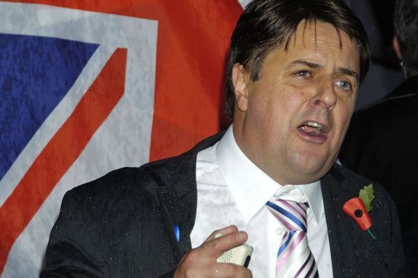 Lídr xenofobní strany BNP Nick Griffin.