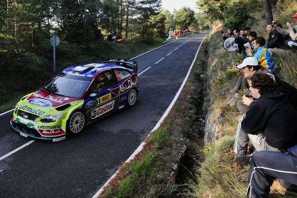Mikko Hirvonen na Katalánské rallye.
