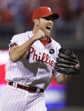 Brad Lidge z t&yacute;mu Philadelphie Phillies.