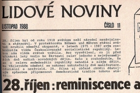 Samizdatov&eacute; Lidov&eacute; noviny o 28. ř&iacute;jnu 1918.